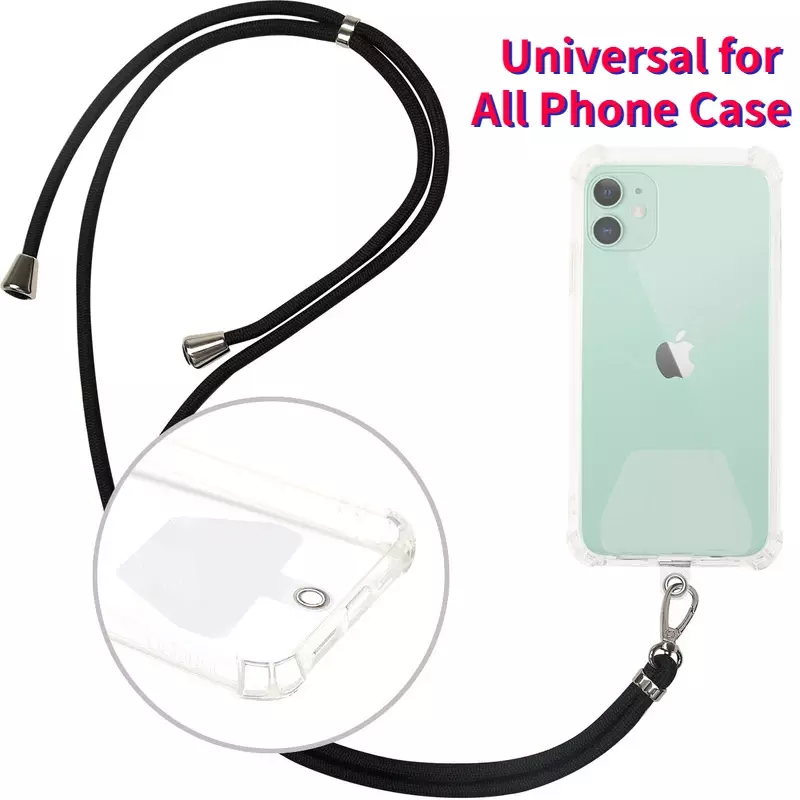 Telefone sólido correia de pescoço rosa ajustável colar de telefone acessórios do telefone móvel charme celular fio cabo universal