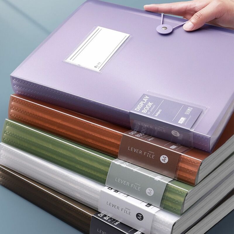 A4ファイルフォルダーのブリーフケース、5色、受信ホルダー、文房具紙オーガナイザー、ルーズリーフバインダー、ドキュメントクリップ