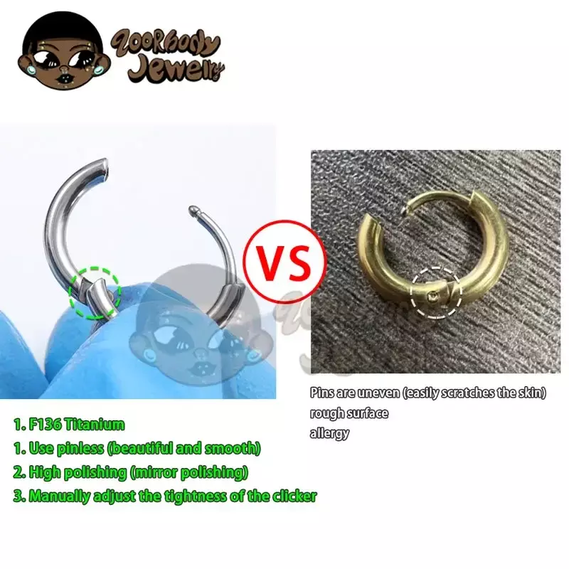1 pasang anting-anting Hoop Titanium minimalis, anting-anting Helix Rook Lobe Conch sederhana, anting-anting tindik telinga 8/10/12mm
