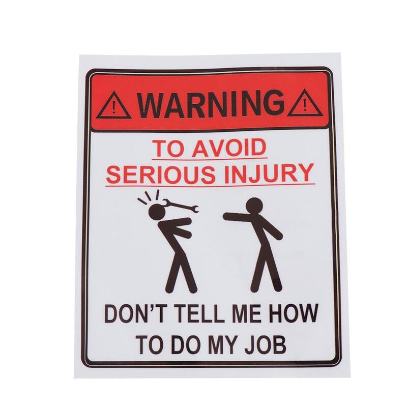2PCS divertente serio riflettente non mi dice come fare il mio lavoro adesivo per auto avvertimento impermeabile