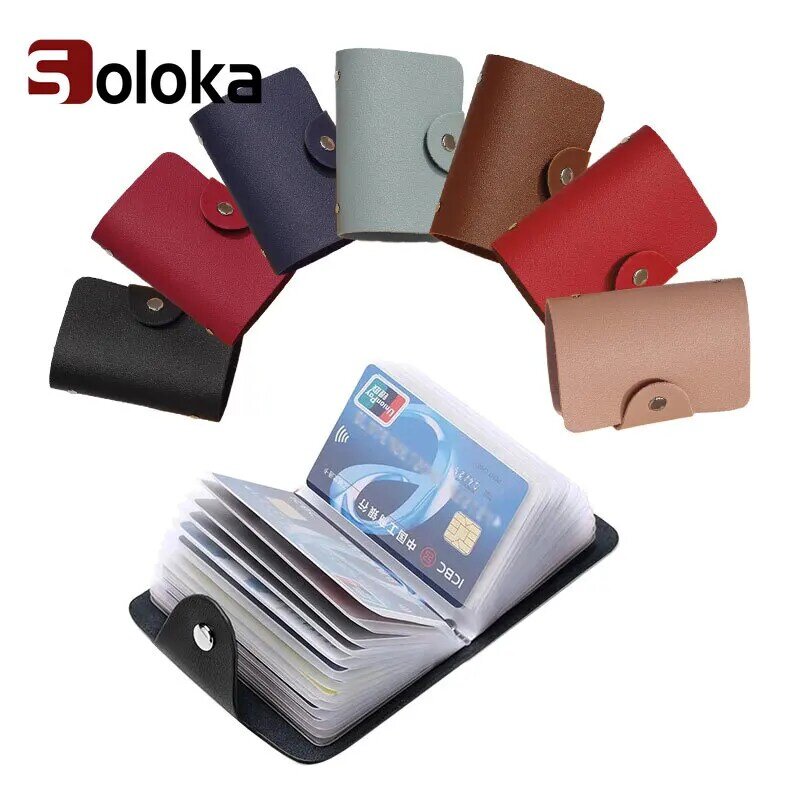 24 Bits Credit Card Holder Business Bank Card Pocket PVC Large Capacity Card Cash Storage Clip Organizer Case ID Holder Pouch