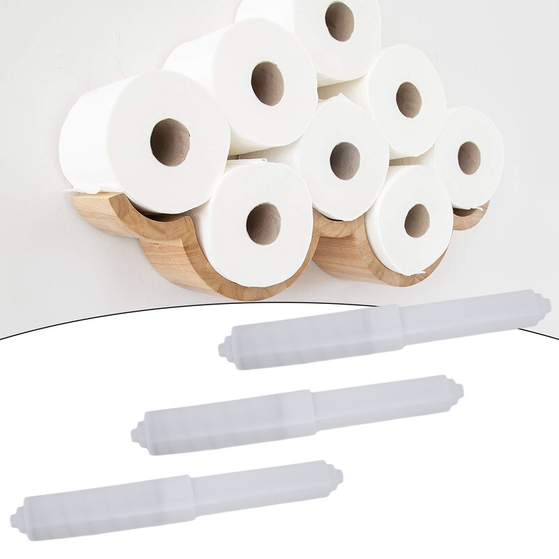 1/3PCS White Plastic Toilet Roll Holder Replacement Toilet Roll Holder Roller Insert Spindle Spring Flexible Toilet Paper Holder