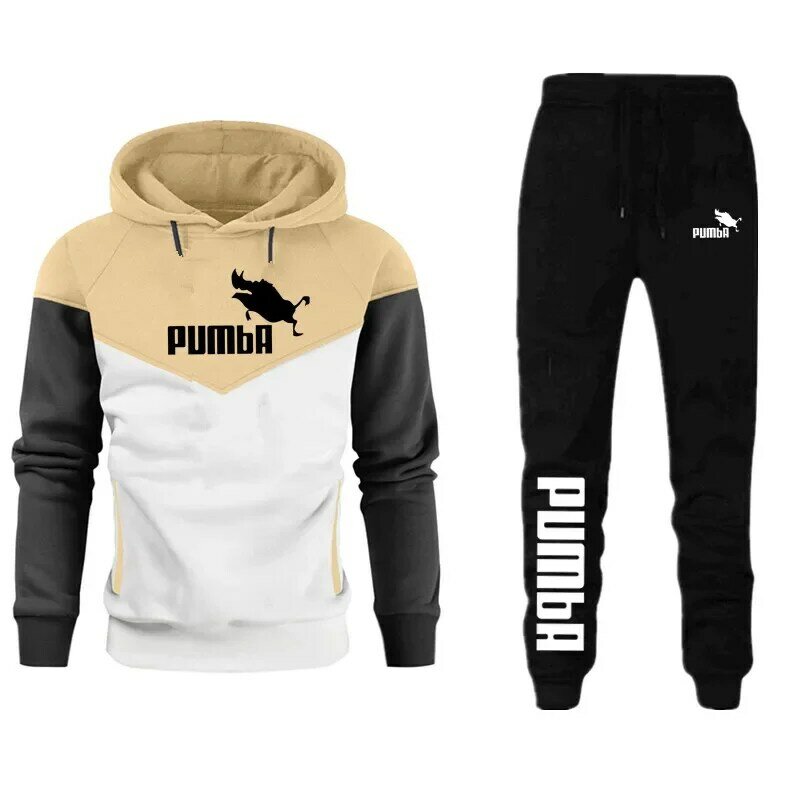 2023 Autumn/Winter New Sports Sweater Set Men's Youth Sports Sweater Two Piece Set Fashion Personalized PUMBA Printed Coat