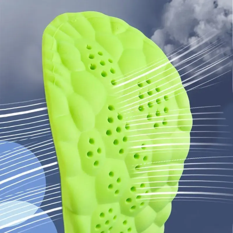4D Shock Absorption Insoles High Elasticity Latex Massage Shoe Pads Inserts Unisex Soft Sports Running Deodorant Cushions