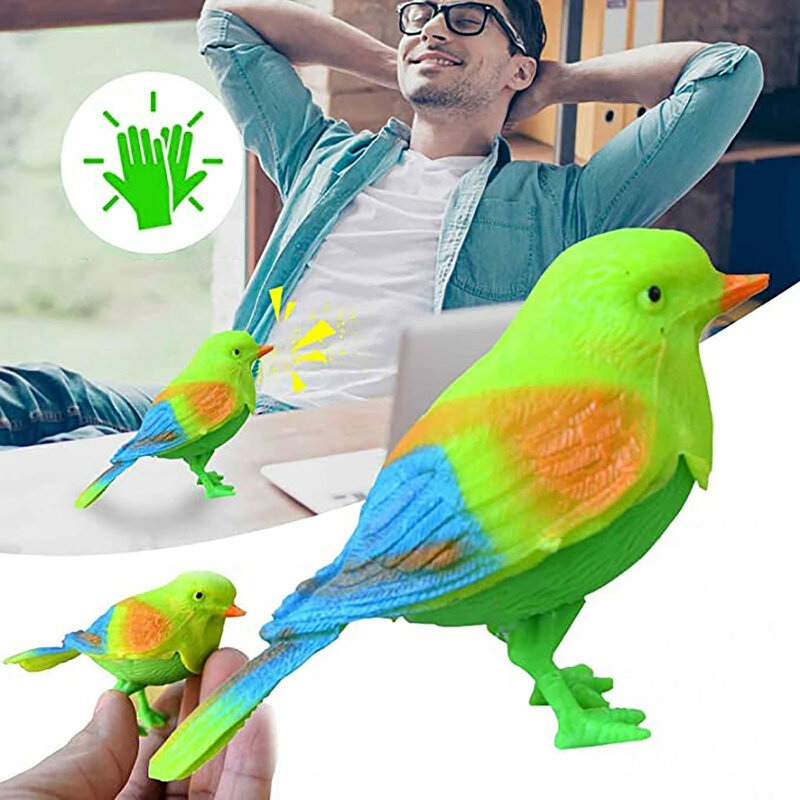 Oiseau chantant électronique pour la maison, activation vocale magique, contrôle du son, bel oiseau chantant, jouets amusants pour enfants