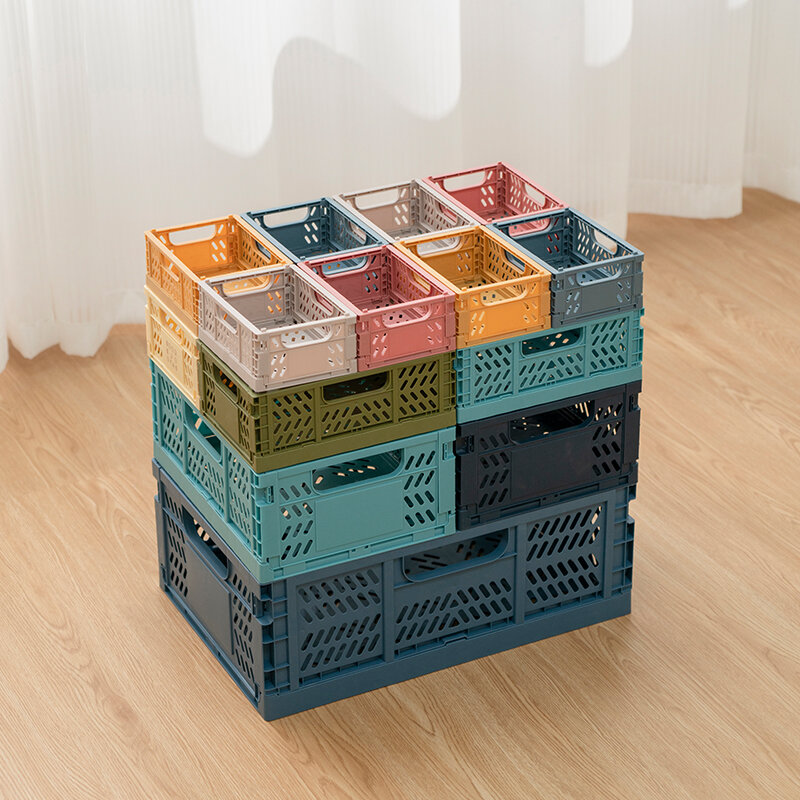 Large Size Foldable Plastic Storage Boxes Home Products Stackable Storage Basket