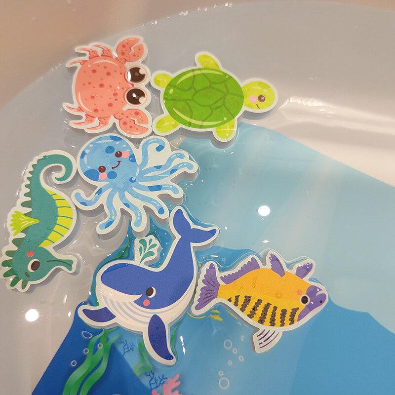 Baby vasca da bagno giocattoli da bagno Ocea Animals Puzzle Toy EVA Paste Education Learning Foam Fish Water Bathing Game Toys