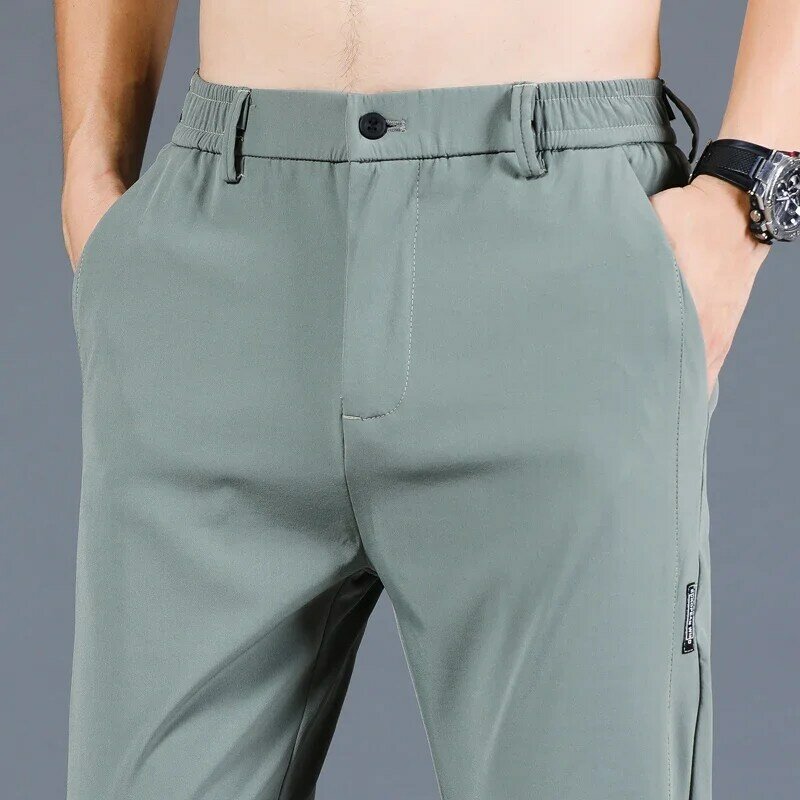 Pantalon de jogging décontracté pour homme, coupe couvertes, taille élastique, pantalon de travail, grande taille 28-38, printemps, été, nouveau