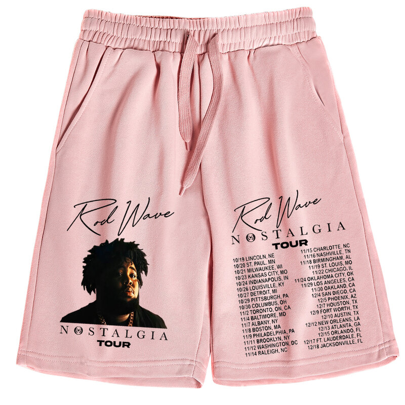 Rod Wave-pantalones cortos de algodón para hombre y mujer, pantalones de música, Hip Hop