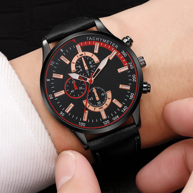 5PCS Set Fashion Mens Business Watches For Men Black Tree of Life Hand Rope Luxury Man Sport Casual Quartz Watch Reloj Hombre