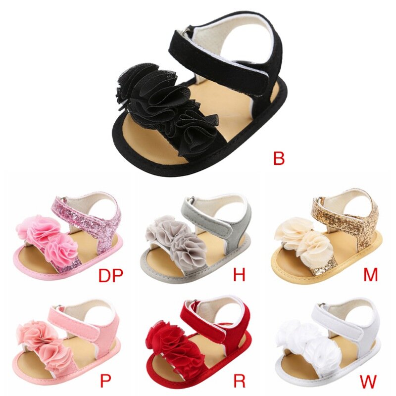 Sandálias de verão para bebê recém-nascido, casual criança, sapatos de princesa meninas, sola macia infantil antiderrapante