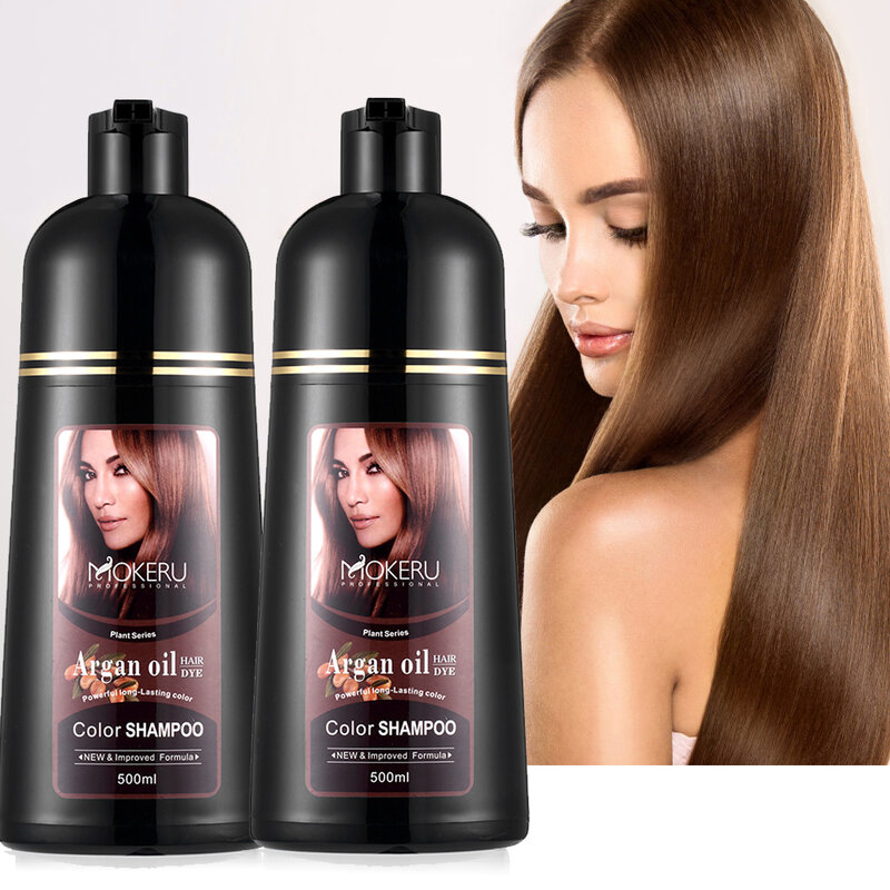 Mokeru-champú de tinte permanente para el cabello para mujer, Color de pelo de larga duración, coloración de belleza, 500ml