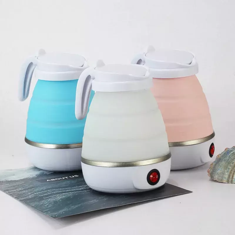 Mini Electric Kettle Foldable Kettle Silicone  Portable Teapot Water Heater Outdoor Travel Home Tea Pot Water Kettle 0.6L 600W