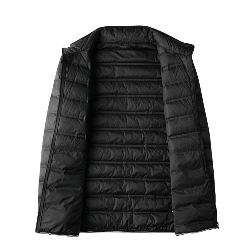 Куртка мужская осенне-зимняя, с воротником-стойкой, легкая, на белом утином пуху, тонкая, повседневная, размера плюс, L-7XL, 8XL