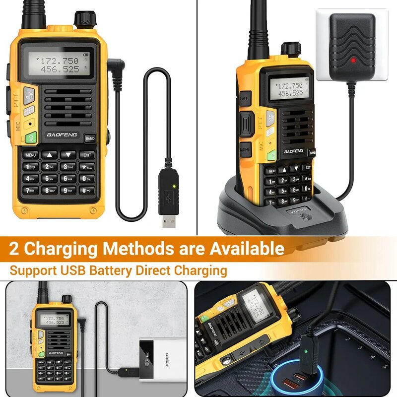 BAOFENG-walkie-talkie UV S9 Plus V2, Radio de dos vías, transceptor de banda Dual de mano, Cargador USB potente, 16 KM de largo alcance, 10W