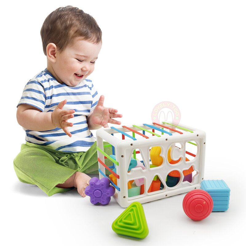 Jouets éducatifs Montessori pour bébés de 0 à 12 mois, jeu de triage et d'empilage de la graisse du cerveau, jeu d'apprentissage pour bébés