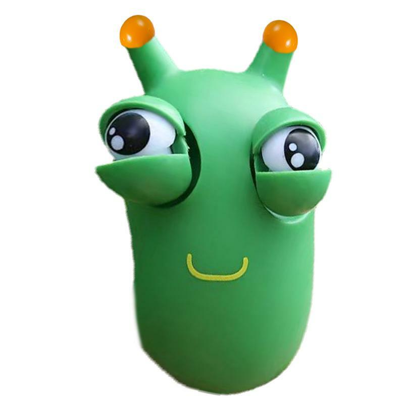 Juguete de oruga de ojo verde para adultos y niños, juguete divertido para apretar, alivio del estrés, descompresión creativa