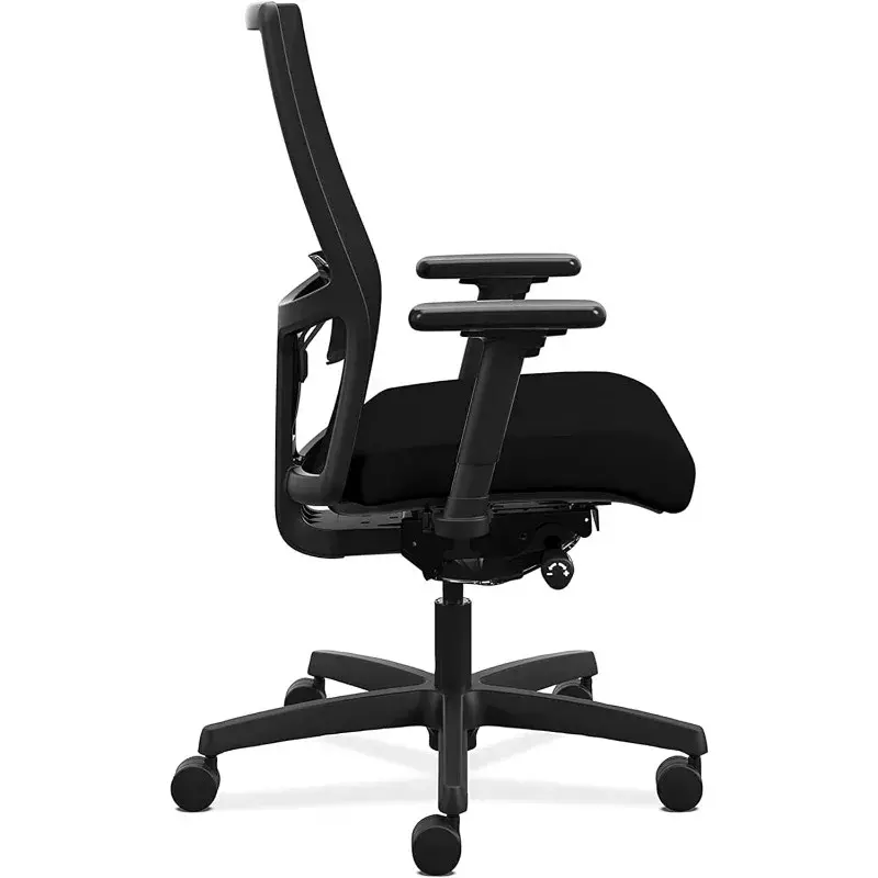 VILLE 2.0-Chaise de travail ergonomique à dossier central, en maille et tissu, noire