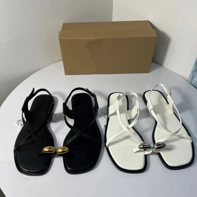 New Women's Shoes Clip and Drag Split Toe Flat Sandals Wearing Lazy Shoes Outside for Women