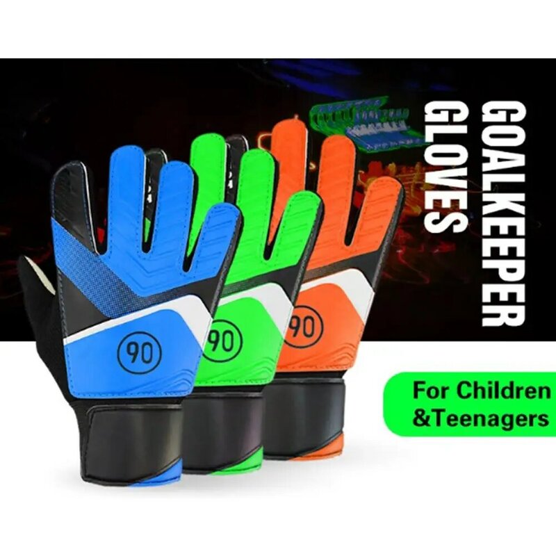 Sarung tangan kiper sepak bola anak-anak, sarung tangan kiper lateks antiselip bersirkulasi untuk anak laki-laki dan perempuan