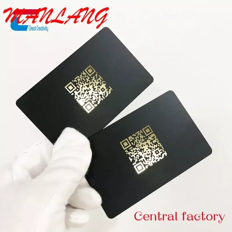 Custom  High quality Full Black Matte Finish Social Media NFC Business Card for Sharing Contact Profiles URL Links With UV LOGO