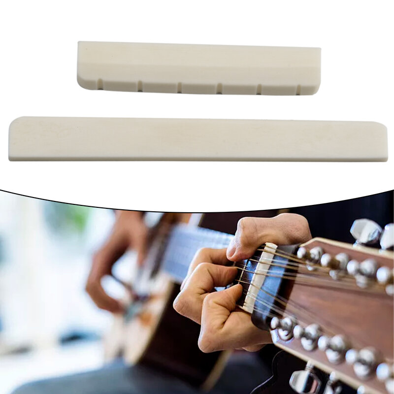 6 String Bone Classical Guitar Bridge Saddle And Nut Replacement 80mm 52mm Guitar Nut Saddle Accessories