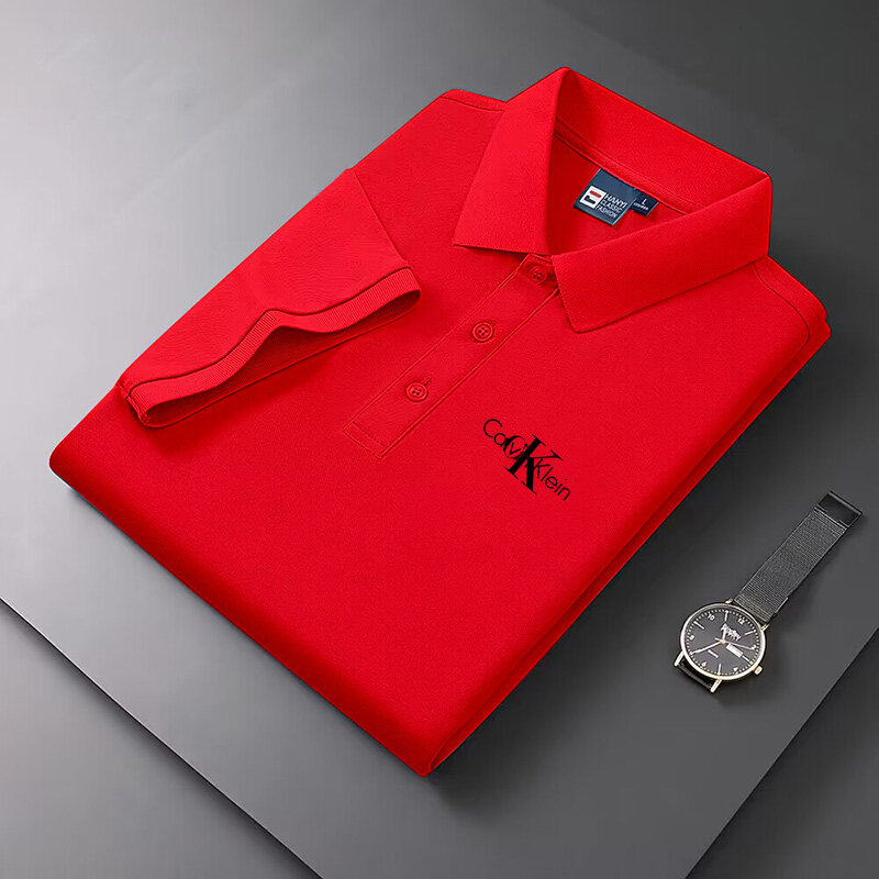 2024 Herren Sommer neue Polo Marke bedrucktes Top, modische lässige atmungsaktive schnell trocknende Herren Kurzarm T-Shirt