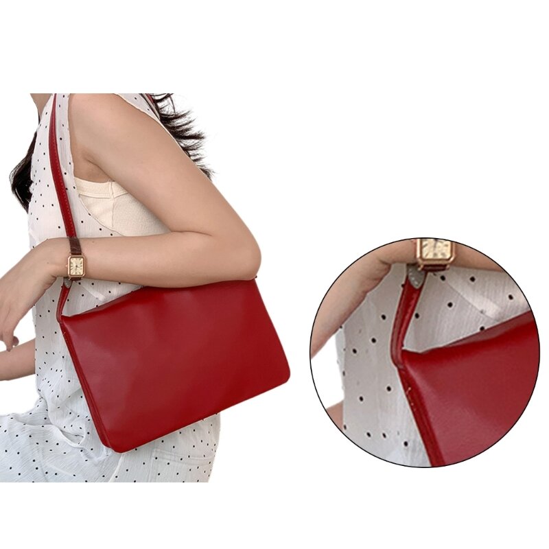 Elegante bolso hombro cuero PU para mujer, práctico y moderno, bolso cruzado para axila, bolso para cualquier atuendo