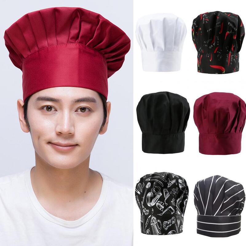 Topi Pelayan Warna Murni Sederhana Populer Tahan Aus Topi Seragam Pria Wanita Cetak Cabai Merah untuk Toko Roti