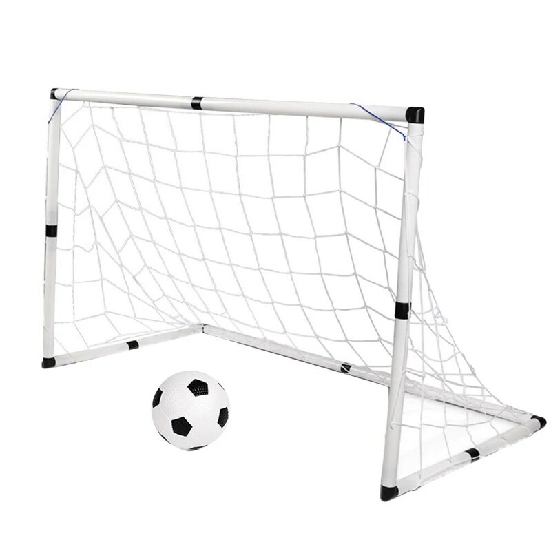 Mini Soccer Goal Net, DIY Futebol Plaything Set para Crianças, futebol ao ar livre, futebol sintético, Inflator, 4 Pcs