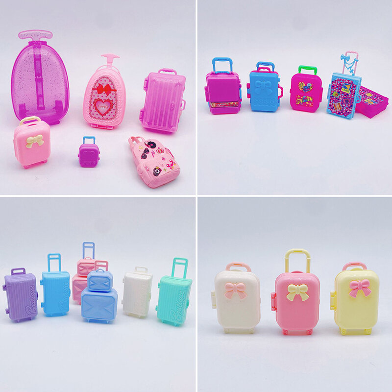 Kotak penyimpanan mainan aksesori DIY, koper bayi baru lahir berbagai warna cocok untuk boneka 18 inci 43cm