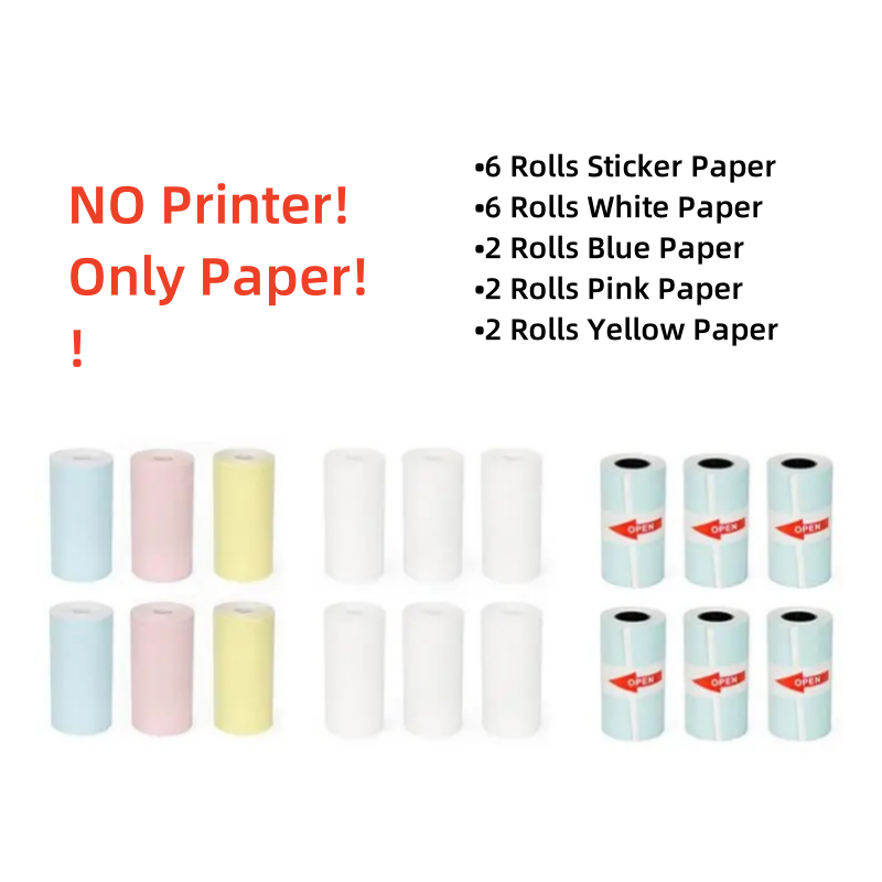 ورق ملصقات للطباعة الحرارية ، 57 × 30 ، 3 لفات ، لاصق للطابعة المحمولة الصغيرة ، PaperangP1 ، Peripage A6 ، Poooli L1L2 ، عالمي