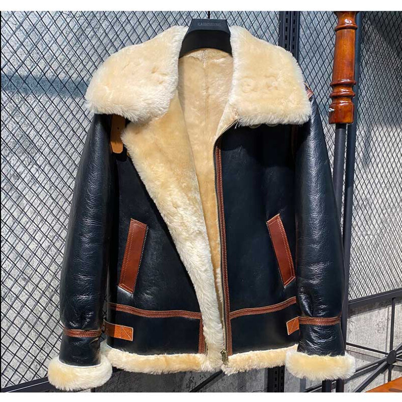 Ultra Optics Manteau en fourrure naturelle pour homme, veste en cuir de peau de mouton véritable, vestes en fourrure de cuir véritable pour homme, vol trempé, degré de froid-30 ℃