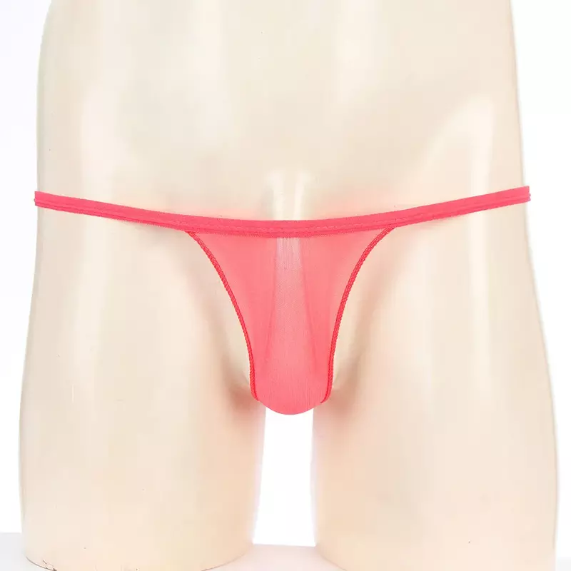 Sexy Mens maglia Ultra sottile vedere attraverso mutandine perizoma slip traspiranti prospettiva mutande T-Back vita bassa Lingerie elastica