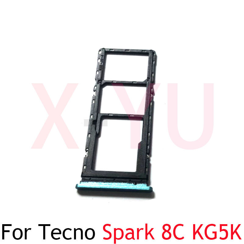 For Tecno Spark 8 8C 8P KG5K KG5 KG6 KG7 KG8 Sim Card Slot Tray Holder Sim Card Reader Socket