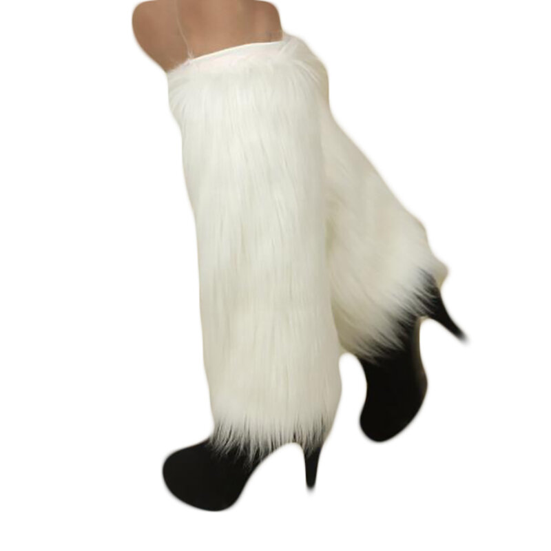 Женские модные зимние теплые Чехлы для сапог из искусственного меха однотонные гетры с манжетами японский коленный рукав чехол для ног