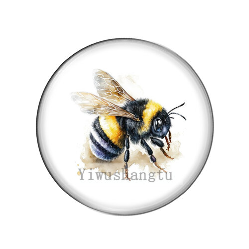 Lovely bees gather honey Flyings Art Paintings 8mm/12mm/20mm/25mm, foto redonda, cabujón de vidrio, demostración, reverso plano, haciendo hallazgos