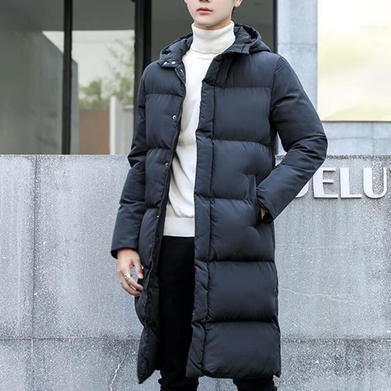 Trendy  Men Coat Male Thicken Cotton Padded Windbreaker Single Breasted Winter Men Jacket for Daily Wear