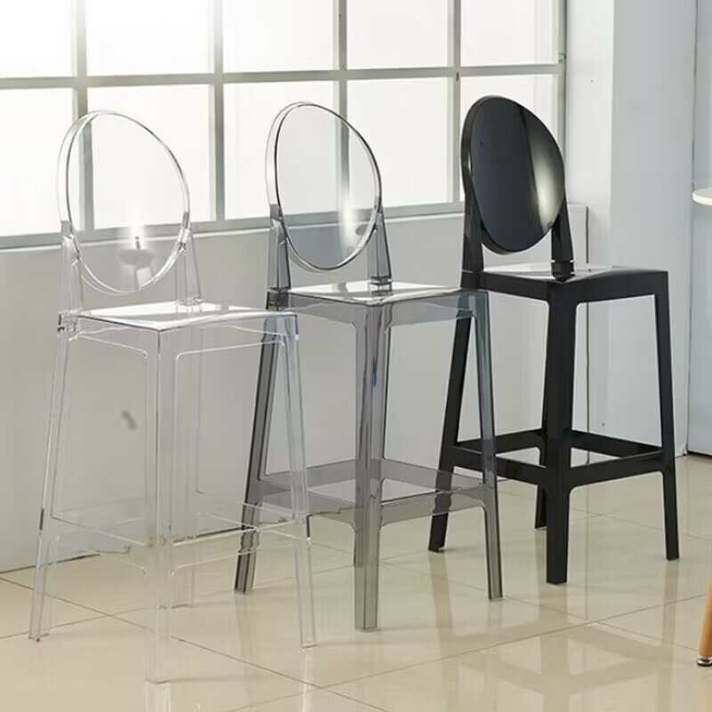 8 buah mode dekorasi rumah akrilik bening plastik kursi hantu restoran ruang makan bangku mebel untuk dekorasi pesta Bar