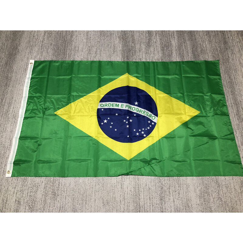3x5FT 90Cm X 150Cm Brazilië Br Brasil Nationale Vlag Opknoping Polyester Digital Print Brazilië Nationale Vlag Banner