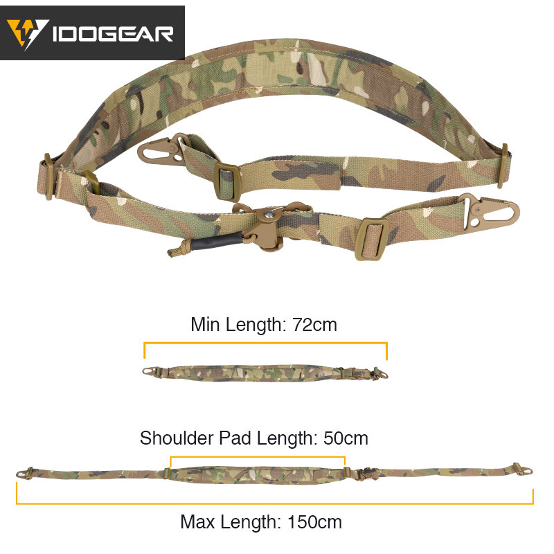 IDOGEAR Tactical Sling 2 Point  Combat Modular Strap Slingster Quick Adjustable Pull Hunting Accessorie 3428