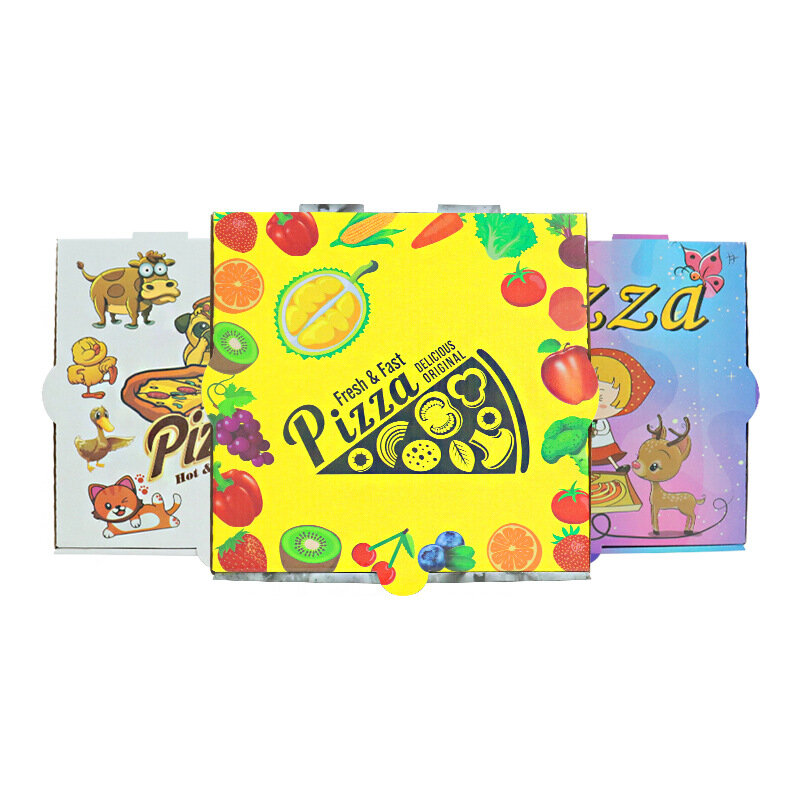 Kunden spezifisches Produkt individuell bedruckte Pizzas ch achteln mit Logo 12 Zoll umwelt freundliche Aufbewahrung sbox zum Mitnehmen Liefer paket Lebensmittel