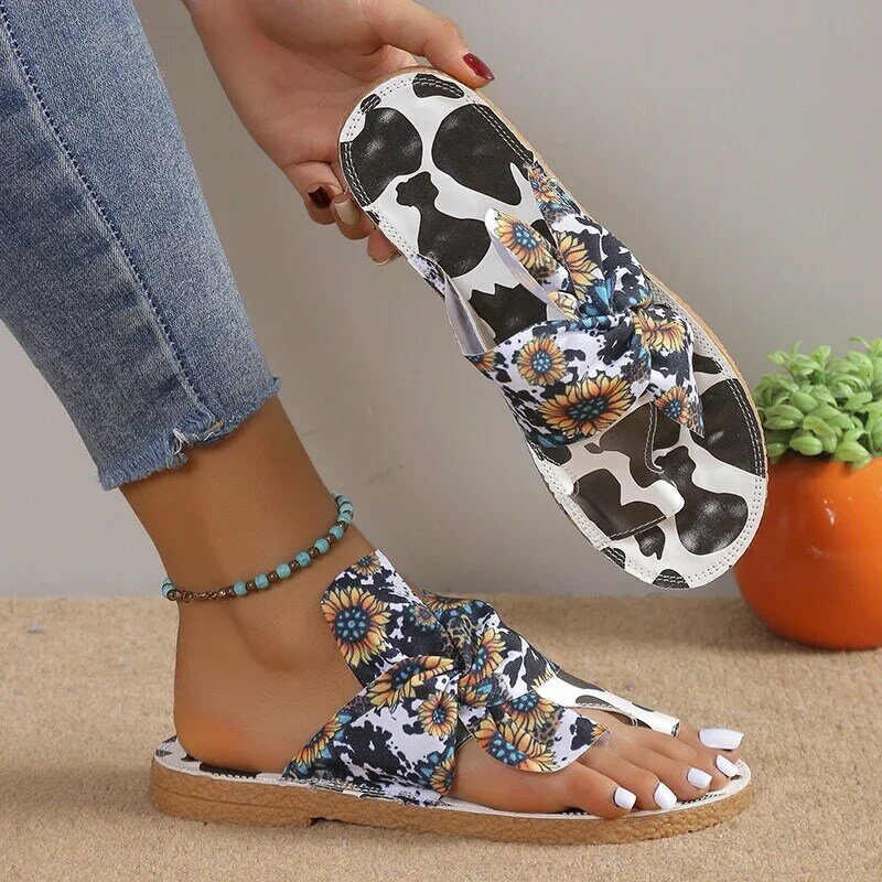 Летняя модная обувь для женщин, лаконичные милые женские туфли с пальцами, Женские Повседневные тапочки с бантом-бабочкой для женщин