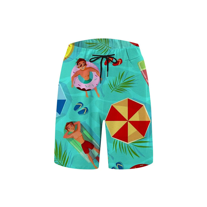 Летние Гавайские новые пляжные шорты с 3D-принтом для мужчин, модная крутая уличная одежда, плавки, забавные шорты для доски, короткие штаны