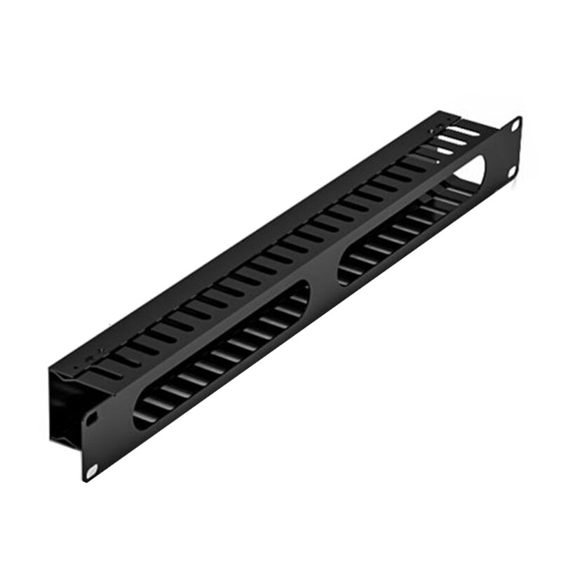 19in 1U Cabinet Rack Pass-through 24 Port CAT6 Patch Panel Cable Adapter