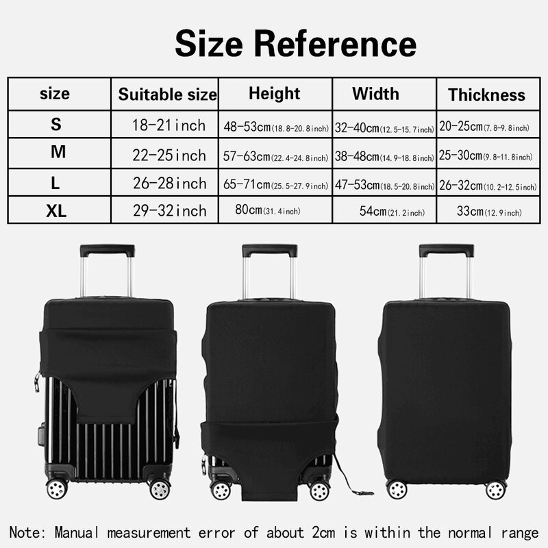 Moda Unisex valigia copertura denti modello bagaglio copertura protettiva custodia elastica antipolvere per accessori da viaggio 18-32 pollici