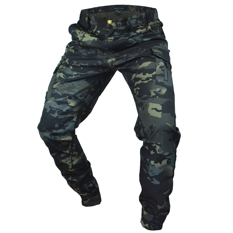 Mege-pantalones Cargo tácticos de camuflaje para hombre, ropa de trabajo para exteriores, senderismo, caza, combate, ropa de calle