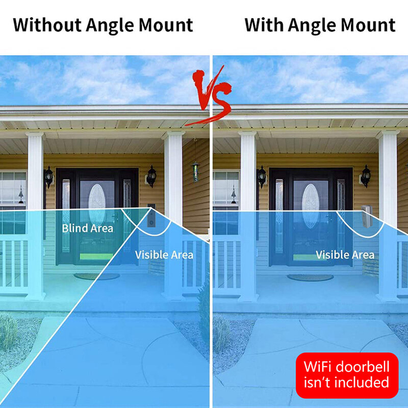20 to 40 Degree Angle Mount Compatible withTuya Wireless Video Doorbell, Angle Adjustment Adapter Mounting Plate Bracket