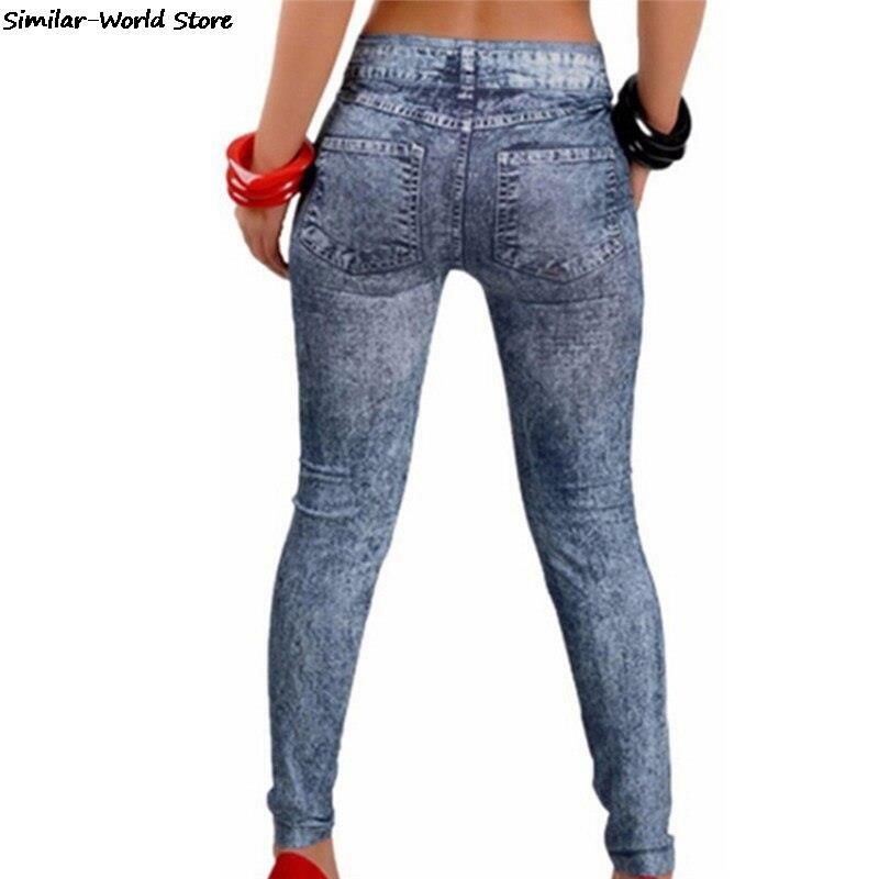 Leggings jeans falso feminino, legging com impressão de bolso longo, calça lápis casual, moda sexy, verão, 2022