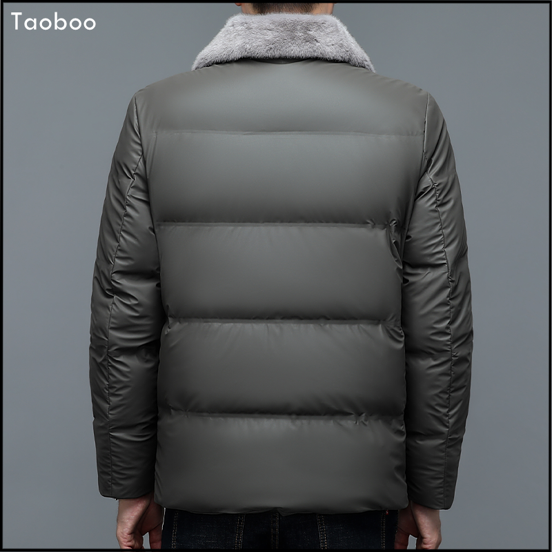 2022 Winter Casual Fashion Male Leatherette Jackets New Vintage Style Padded Fur Collar Parkas Canada Windproof Down jacket men
